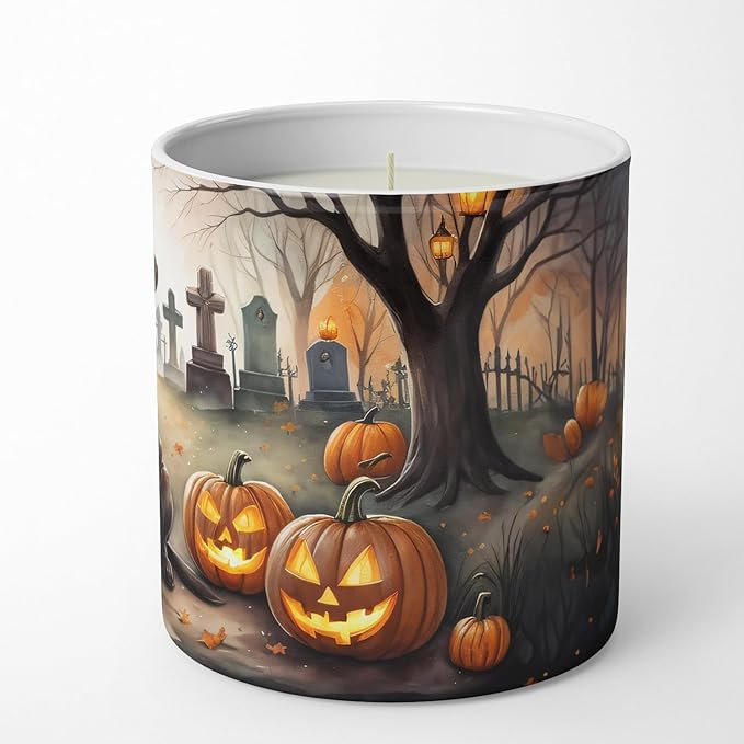 Caroline's Treasures DAC2032CDL Chocolate Labrador Retriever Spooky Halloween Decorative Soy Candle Nature Soy Wax Essential Oil Home Decor Ideal for Bedroom Kitchen Bath Office Gift, 10 oz