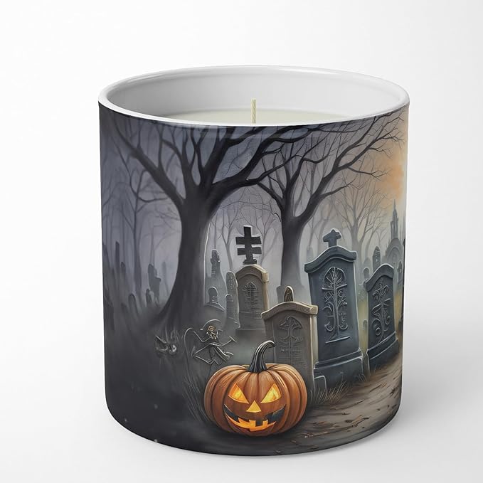 Caroline's Treasures DAC2001CDL Affenpinscher Spooky Halloween Decorative Soy Candle Nature Soy Wax Essential Oil Home Decor Ideal for Bedroom Kitchen Bath Office Gift, 10 oz