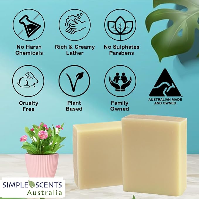 Coconut Vanilla Scented Natural Soap Bars (5 Bars), 3.5oz Moisturizing French Triple Milled Soap Bars Enriched with Shea Butter - Pure Plant Oil Bath & Body