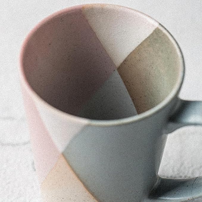 Ceramic Coffee Mugs, 10oz, Reduction Flame Craft, the Best Gift for Friends & Family, Handmade Pottery Mug, Vintage Tea Cups with Handle, Dishwasher and Microwave Safe. (Pink)