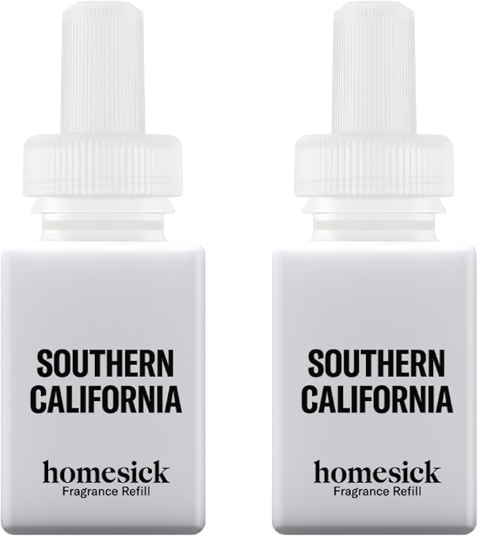 Pura & Homesick Home Scent Refill - Smart Clean Air Diffuser Fragrance - Up to 120-Hours of Luxury Fragrance per Refill - Household Essential - 2 Pack, Southern California