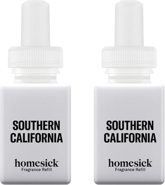 Pura & Homesick Home Scent Refill - Smart Clean Air Diffuser Fragrance - Up to 120-Hours of Luxury Fragrance per Refill - Household Essential - 2 Pack, Southern California