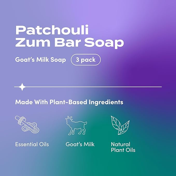 Zum Bar Goat's Milk Soap - Patchouli - 3 oz (3 Pack)