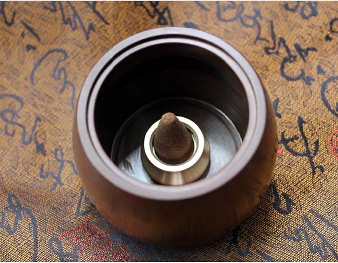 Acxico 3Pcs Mini Dual-Purpose Copper Incense Cone Stick Burner Plate Holder Censer Tower Bowl Home Decoration