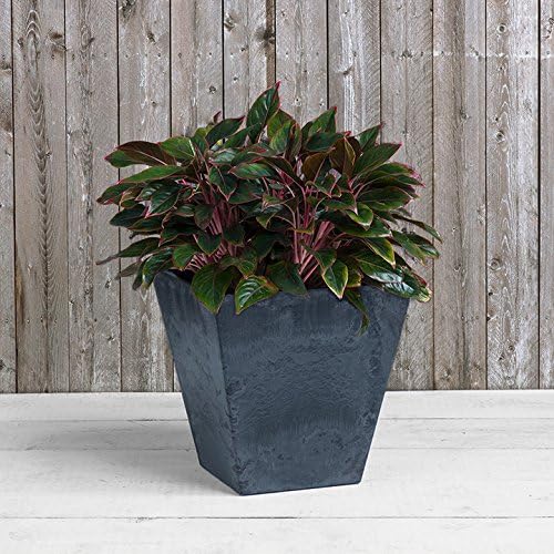Novelty 35188 Square Ella Planter, Black, 18-Inch