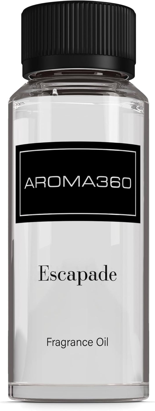 Aroma360 - Escapade Fragrance Oil Scent - Luxury Aromatherapy Scent Diffuser Oil - Hints of Lemon, Ocean, Bergamot, & Fragrant Jasmine - for Essential Oil Diffusers - for Home & Office - 120mL