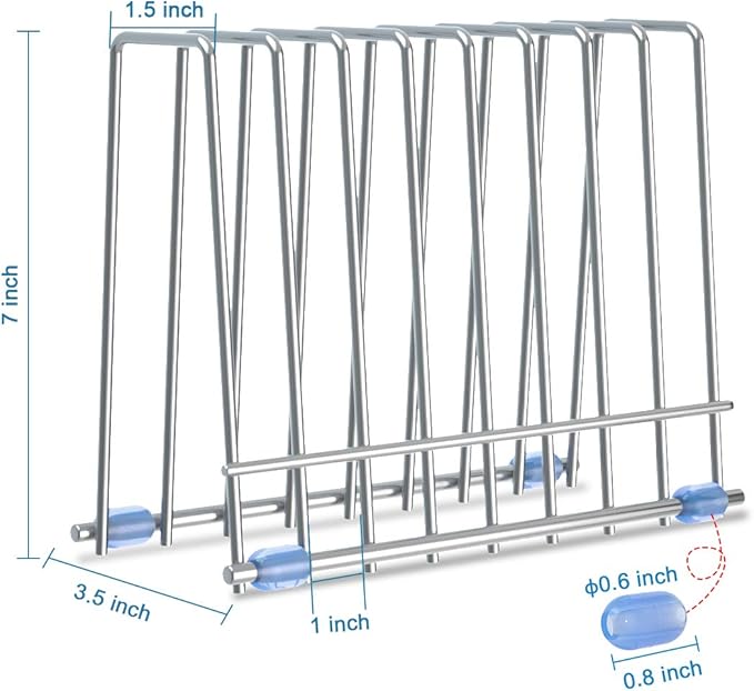 IDEATECH 2 Pack Reusable Storage Bags Rack, Drying Rack for Storage Bags, Stainless Stand for Reusable Storage Bags, File Organizer Desktop Storage Book Shelf (2*Sliver)