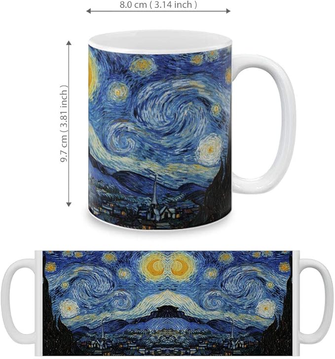 MUGBREW Classic Art The Starry Night Vincent Van Gogh Ceramic Coffee Mug Tea Cup, 11 OZ