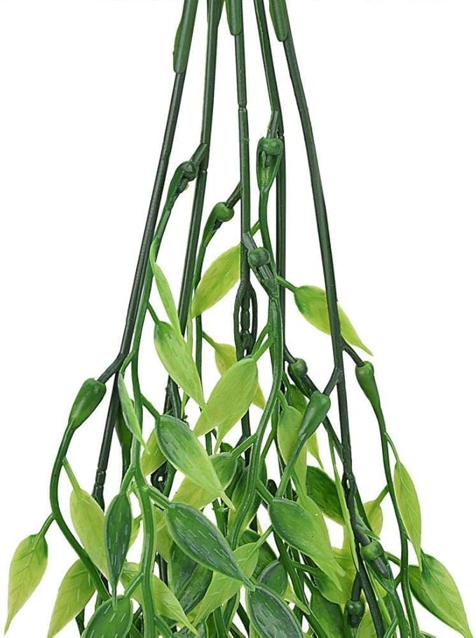 CATTREE Artificial Weeping Willow, Plastic Plants Greenery Leaves Fake Hanging Vine Faux Ivy Garland UV Resistant for Indoor Outdoor Garden Baskets Wedding Party Table Decor Decoration 4 Pack