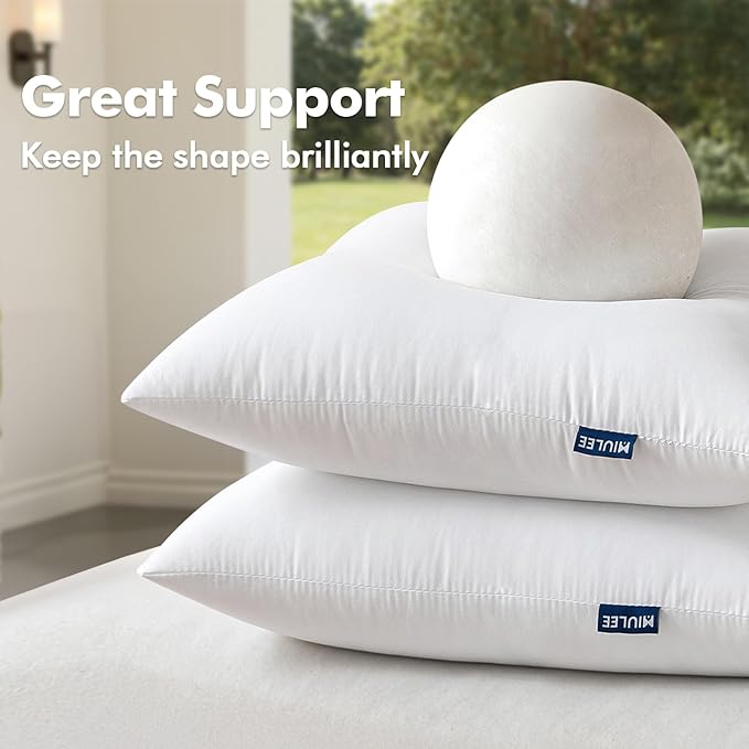 MIULEE Pack of 2 20x26 Outdoor Pillow Inserts, Outdoor Throw Pillows Water-Resistant Decorative Premium Rectangle Pillow Stuffer Sham for Porch Swing Couch Sofa Cushion Patio Furniture
