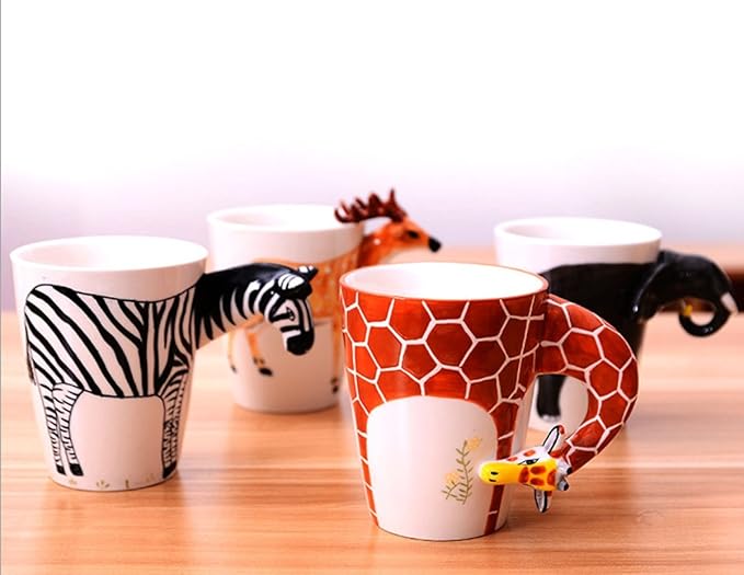Hand-painted Animals Ceramic Mug (13.66oz) (Giraffe)