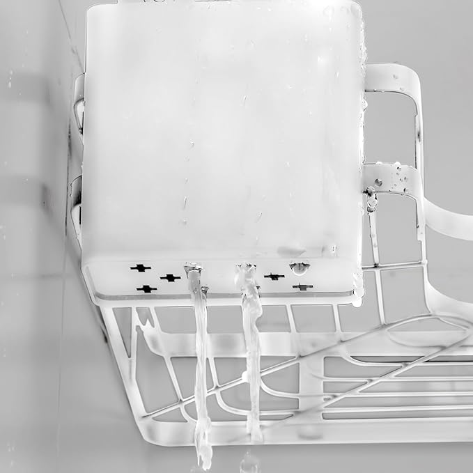 2 pack Bath Caddy Basket,Waterproof Bathroom Organizer,Space Saving Toothpaste Holder,Shower Caddy Accessories for Bathroom,Bathtub,Shower Pan,Kitchen(White)