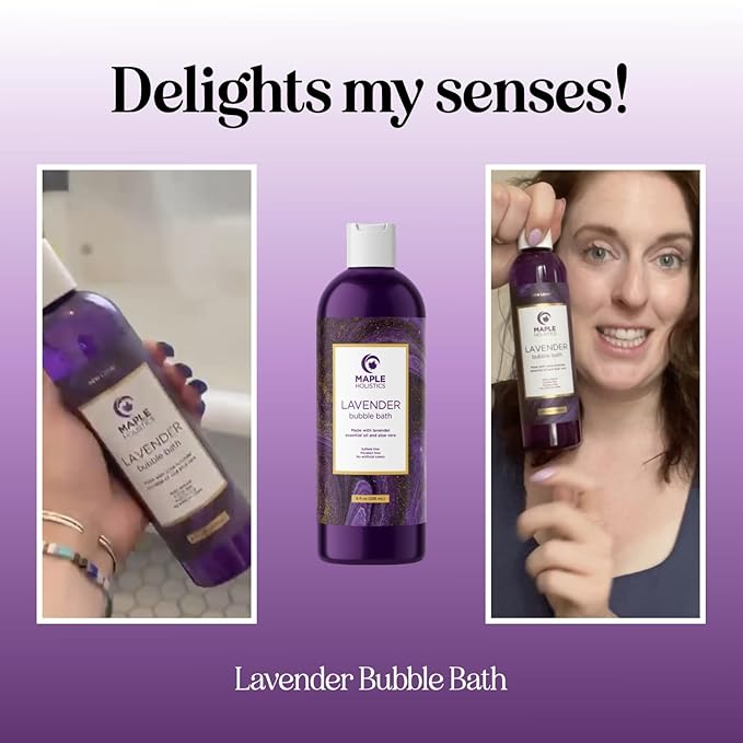 Premium Lavender Bubble Bath Soak - Aromatherapy Soap and Luxury Oil for Dry Skin - Moisturizing and Relaxing Bath for Adults With Aromatherapy Oils for Self Care