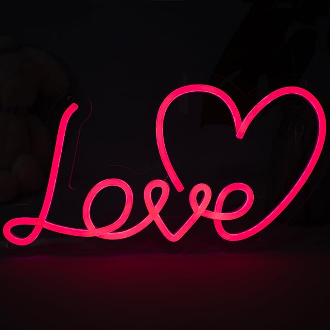 Love Neon Sign for Wall Decor, Dimmable Love Led Lights Signs Letters Signs for Wedding, Neon Light Room Decor for Party Birthday Gift Christmas Gift