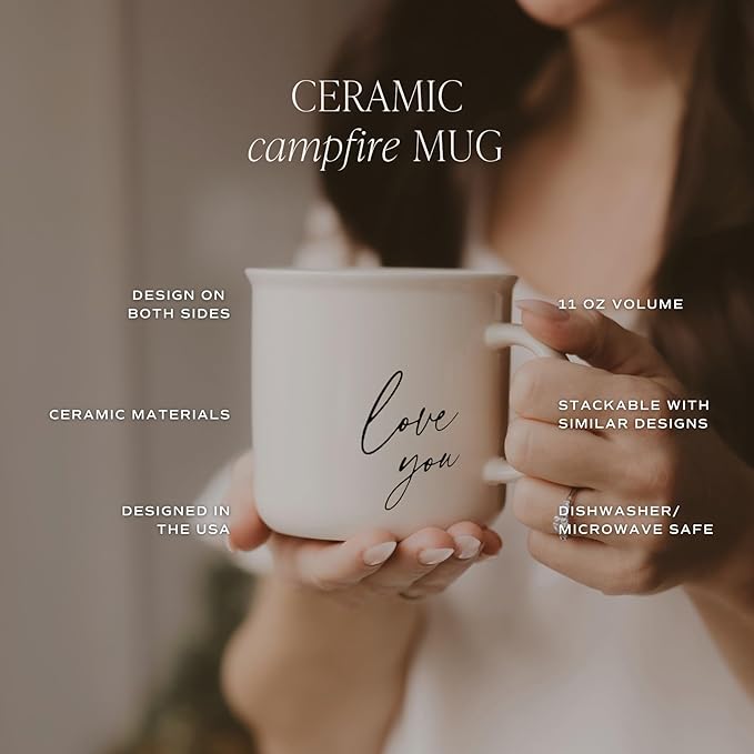 Sweet Water Decor Miss to Mrs. Camping Mugs - 11oz Cute Coffee Mugs for Hot & Cold Drinks - Dishwasher & Microwave Safe - Ceramic Travel Mug - Ideal Espresso Mug and Tea Mug