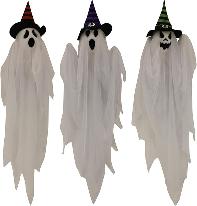Haunted Hill Farm 26" Hanging Ghosts Halloween Animatronic