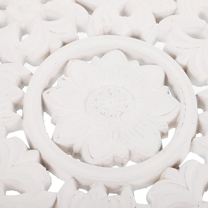 ARTIBETTER Wood Carving Decals Wall Art for Living Room Mandala Wood Wall Art Medallion Wall Panel Medallion Wall Decor Round Table Top Decor Wall Art Adorn Art Supplies Wooden Wall-mounted