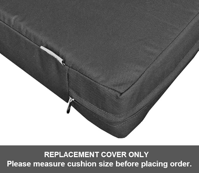 2 Pack 25X25X5 Inch Outdoor Water-Resistant Cushion Pillow Replacement Covers Only with Zipper for Patio Furniture, Sofa, Loveseat, Deep Seat Chair in Space Gray Color