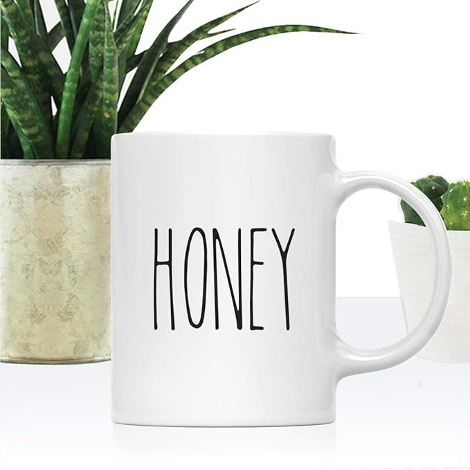 Andaz Press Rustic Farmhouse Kitchen Decor 11oz. Ceramic Coffee Tea Mug Gift, Honey, 1-Pack, Includes Gift Box, Minimalist Birthday Christmas Idea