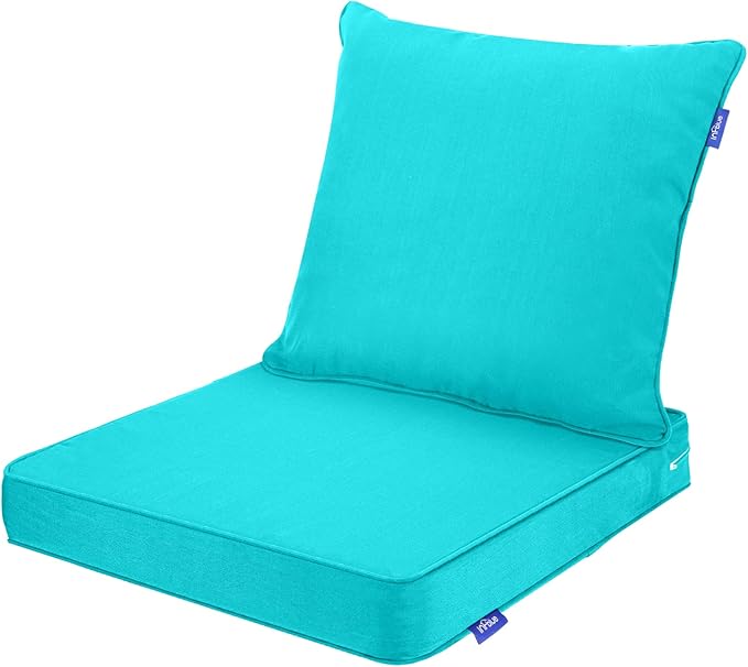 Deep Seat Cushions, Outdoor Cushions, Patio Furniture Cushions, Deep Seat & Back Cushion Patio Cushions with Rmoveable Cover for Backyard Couch Sofa Fade Resistant (19x19x3 in, Solid Peacock Green)
