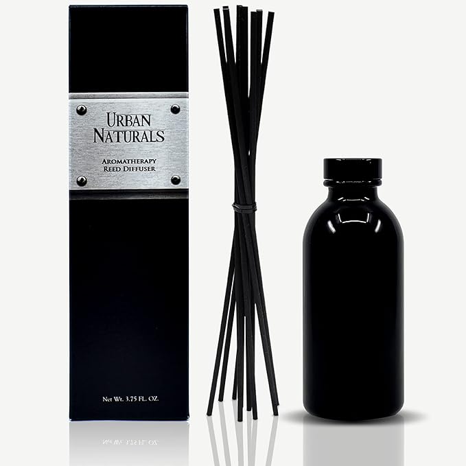 Urban Naturals Eucalyptus SAGE Reed Diffuser Refill, 4 oz, Bundle with Eucalyptus SAGE Reed Diffuser Set - Made with Essential Oils in The USA