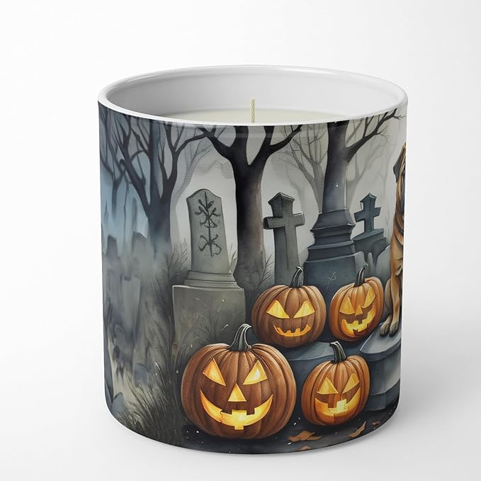 Caroline's Treasures DAC2052CDL Shar Pei Spooky Halloween Decorative Soy Candle Nature Soy Wax Essential Oil Home Decor Ideal for Bedroom Kitchen Bath Office Gift, 10 oz
