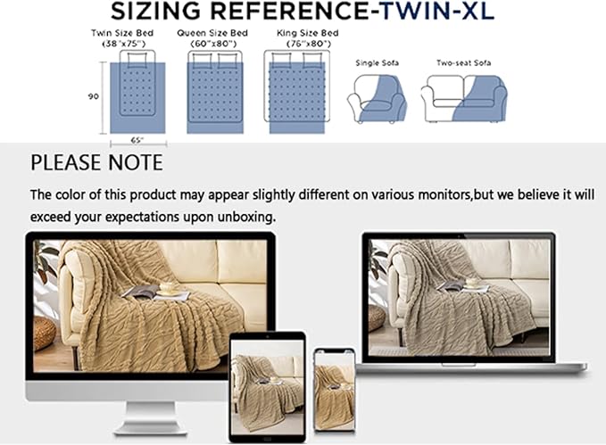 YUSOKI Sherpa Twin XL Blanket-3D Stylish Design Super Soft Fuzzy Cozy Warm Blanket Thick Plush Fluffy Furry Blankets for Teen Girls Women Couch Bed Sofa Chair Men Boys Gift(Tan,65"x90")