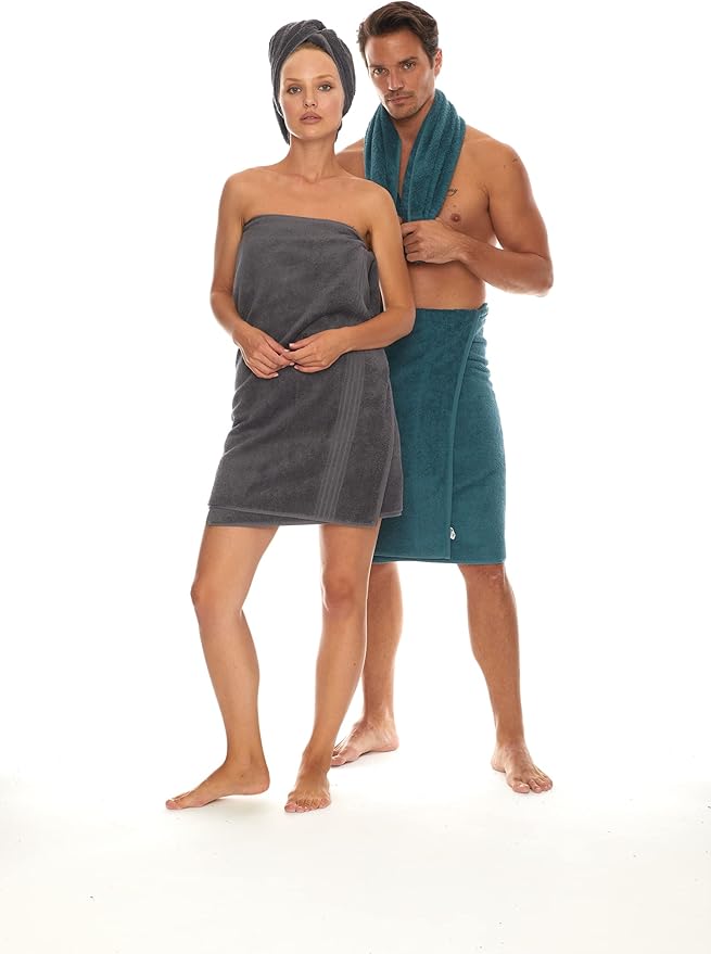 HOMELOVER 4 Piece Towel Set - 100% Organic Cotton 2 Bath Towels & 2 Hand Towels - 500 GSM, Hotel Quality, Soft, Highly Absorbent & Quick Drying Wash Towels for Kitchen & Bathroom (Forest Green)