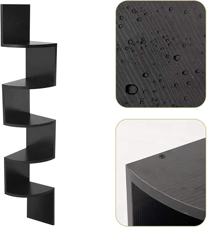 AZL1 Life Concept 5 Tier Shelves for Wall Storage, Easy-to-Assemble Floating Wall Mount Shelves for Offices, Bedrooms, Bathrooms, Kitchens, Living Rooms and Dorm Rooms
