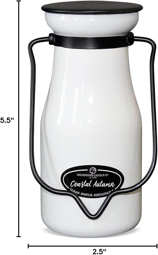 Milkhouse Candle Company, Coastal Autumn, Creamery Collection, Scented Soy Candle: Butter Jar Candle, Milkbottle 8 oz