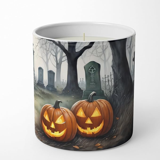 Caroline's Treasures DAC2044CDL Irish Setter Spooky Halloween Decorative Soy Candle Nature Soy Wax Essential Oil Home Decor Ideal for Bedroom Kitchen Bath Office Gift, 10 oz
