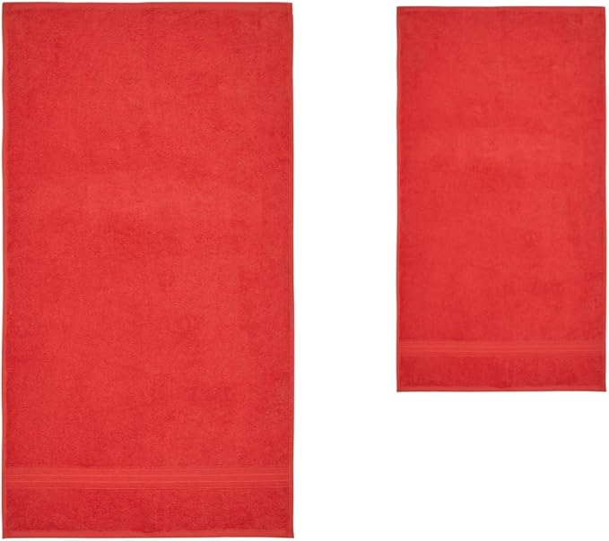 HOMELOVER 6 Piece Towel Set - 100% Organic Cotton 2 Bath Towels & 4 Hand Towels - 500 GSM, Hotel & Spa Quality, Soft, Quick Dry, Highly Absorbent Bathroom Essentials (Coral Orange)