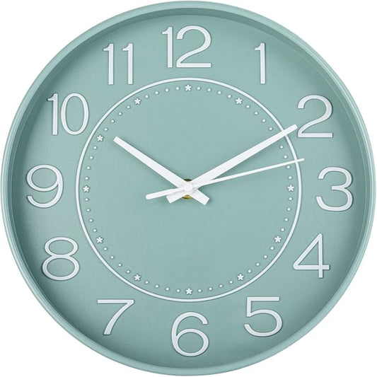 HZDHCLH 10 inch Small Wall Clock, Battery Operated, Silent, Mint Green, Modern Quartz Wall Clock for Living Room, Bedroom, Kitchen, Office, School Classroom Decor