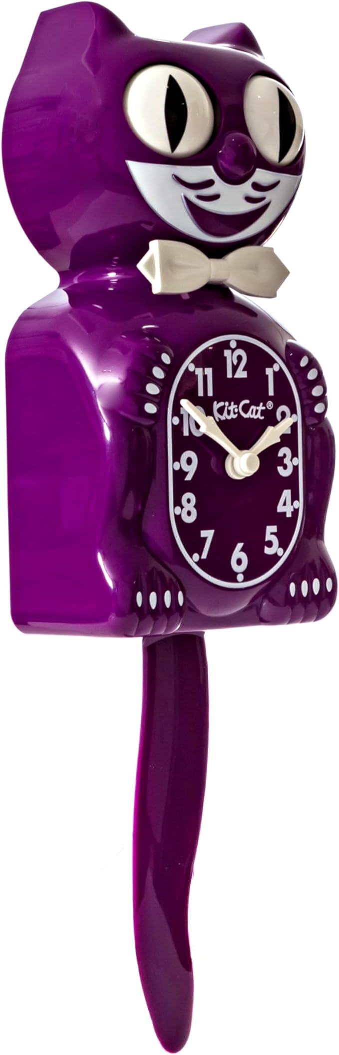 Kit-Cat Klock® Limited Edition Boysenberry - Iconic Retro Cat Clock with Moving Eyes and Tail, Battery Operated Wall Clock, Made in USA, Perfect for Home Decor, Mid Century Modern Clock, Unique Gift
