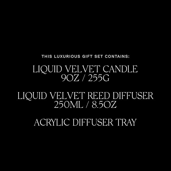 Antica Farmacista Liquid Velvet Candle & Reed Diffuser Set - Gift Set for Women & Men - 9 oz Scented Candle, 8.45 fl oz Reed Diffuser, Acrylic Diffuser Tray - Holiday Gifts - Home Fragrance Gift Set