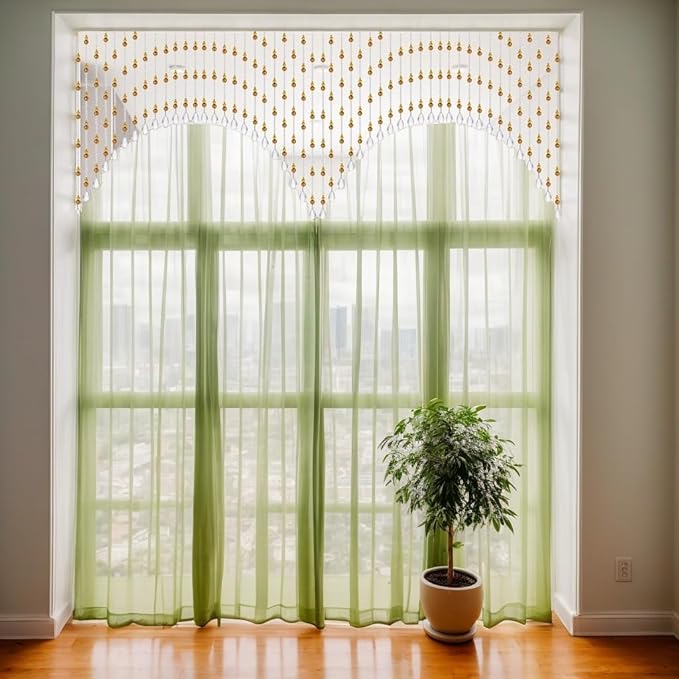 Hanging Glass Door Beads Beaded Curtains Valance Self-Adhesive for Doorways Crystals Stran Arched Windows, Clear Crystal Room Bead Partition Curtain Door Frame Beads for Doorways Closets 3