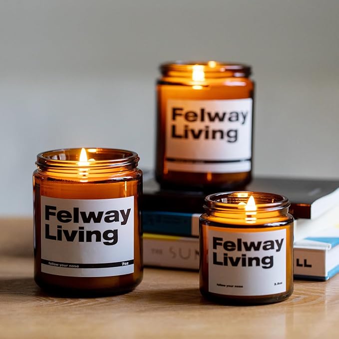 7 oz Amber Scented Candles for Home, Ultra Clean Burn Natural Soy Candle, Scented Candles Gifts for Men, Long Lasting (Amber, Burning Time 40+ Hrs)