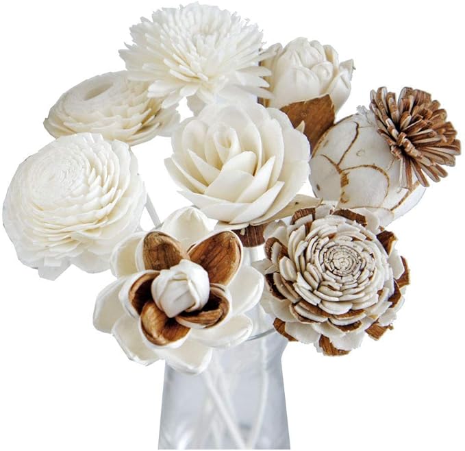 8 Mixed Sola Flower Reed Diffuser by Plawanature.
