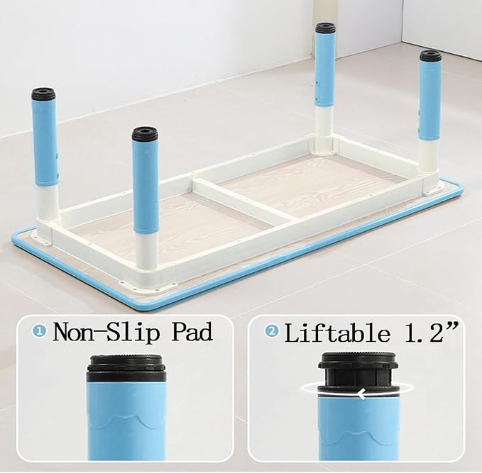 Kids Table and 6 Chair Set - Height Adjustable, Multifunctional Desk, Ergonomically Designed Chairs, Max 300lbs, for Ages 2-10, Classroom, Daycares, Home