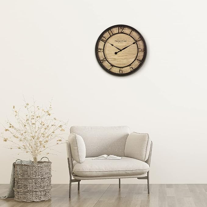 Presentime & Co 10" Farmhouse Series Wall Clock, Cottage Style, Vintage Design, Oil Rubbed Bronze