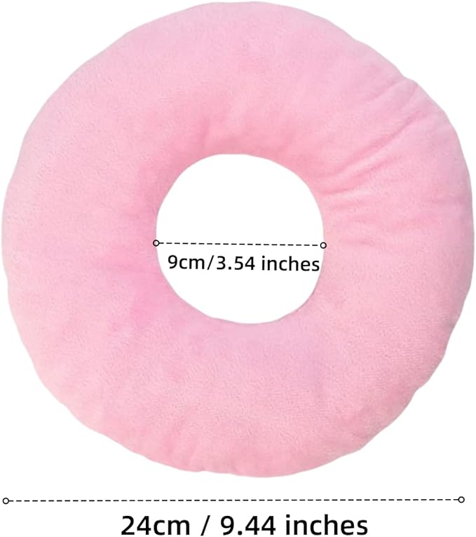 Donut Pillow, Ear Piercing Pillow for Side Sleepers, Face Down Pillow, Small Donut Pillow with Ear Hole, Ear Relief for Ear Pressure and Pain, Ideal for Headphones (White)
