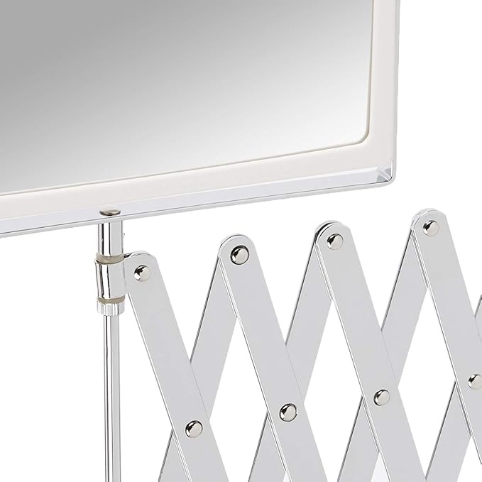 JERDON Two-Sided Swivel Wall Mount Mirror - Vanity Mirror with 5X Magnification & 30 inch Wall Extension - Model J2020C