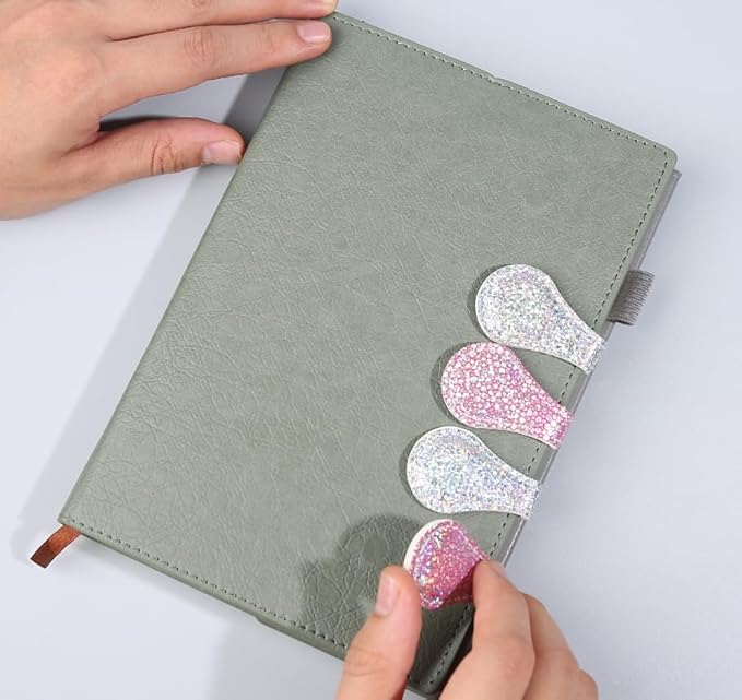 3 PCS Sparkling Leather Magnetic Bookmark, Bling Bookmark for Girls Vintage Book Mark Double-Sided Magnetic Page Markers Leather Page Clip Buckles Reading Supplies for Teacher Students Book Lovers
