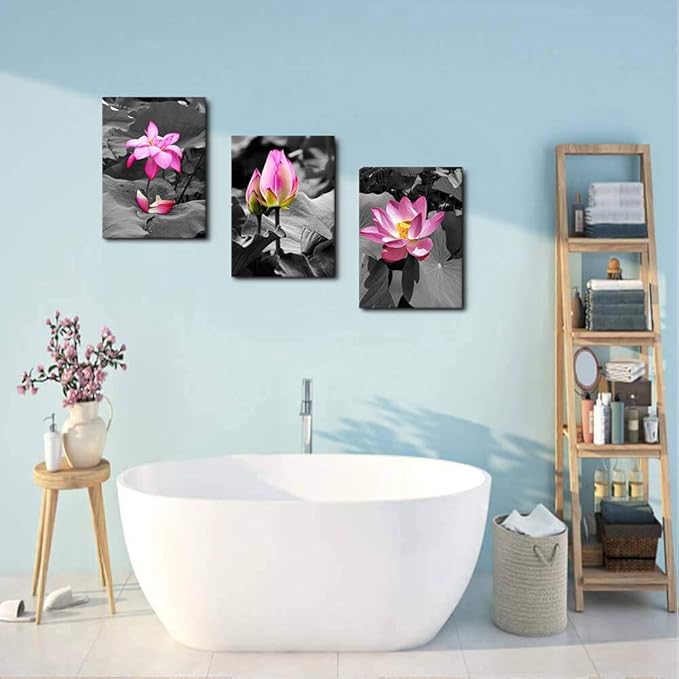 Canvas Wall Art for living room bathroom Wall Decor for bedroom kitchen artwork Canvas Prints green plant flowers painting 12" x 16" 3 Pieces Modern framed office Home decorations family picture
