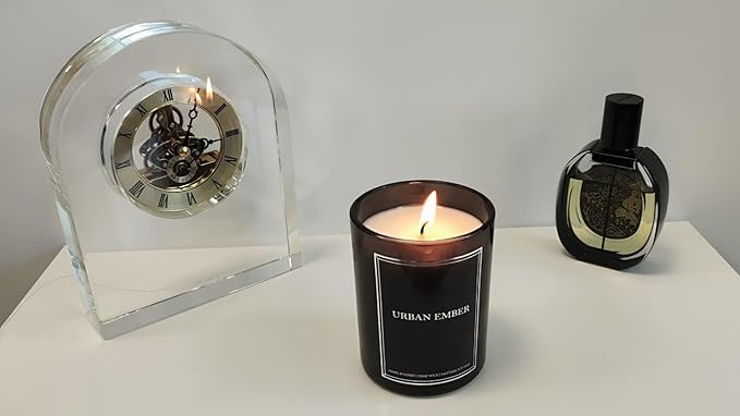 Lavender Scented Candle, Aromatherapy Candle for Home Scented - 55 Hours Long Lasting Soy Wax Candle - Strong Fragranced Black Candle Gift for Women & Men, 8 oz
