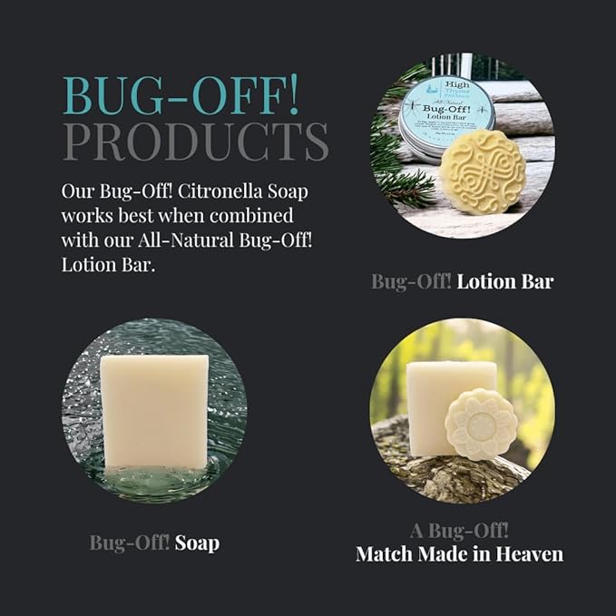 Bug-Off! All-Natural Citronella Soap for Humans - 5 Oz Organic Soap with Pure Citronella Oil - Handmade Olive Oil Soap - Biodegradable Soap for Camping – Bar Soap w/ Citronella Essential Oil