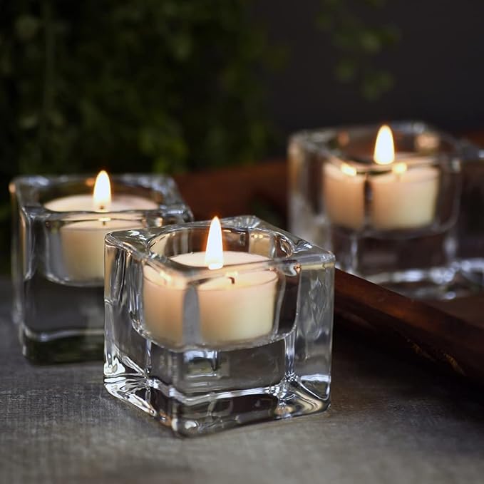 DEYBBY Natural Jasmine Scented Soy Wax Tealight Candles Bulk, Aromatherapy Luxury Tea Candle Set of 24-4 Hour Burning Great Gift