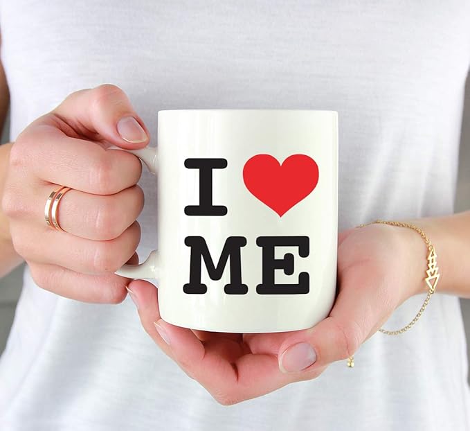 Andaz Press Valentine’s Day Funny 11oz. His Her Couples Coffee Mug Gift, I Love Me, Heart Graphic, 1-Pack, Gift Box I Love Me Mug Valentines Mug Valentines Coffee Cup Heart Mug Valentines Day Mugs