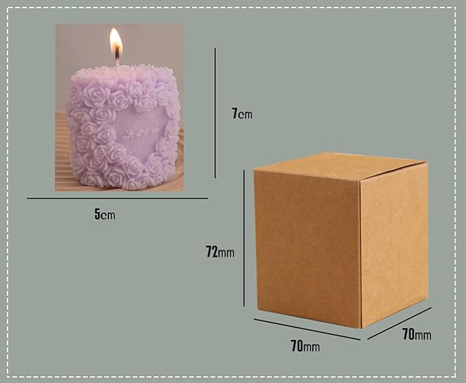 Rose Flower Clusters Aesthetic Scented Candle,Love Heart Handmade Soy Wax Aroma Decorative Candle for Table Photo Prop Valentine's Day Wedding Birthday Gift,Prefect for Meditation Stress (Purple)