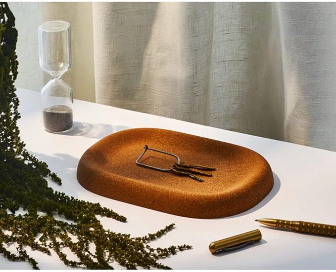 Craighill Little Cloud Tray - Decorative Catch-All Tray for Dresser, Nightstand & Entryway Table, Vanity Tray for Jewelry & Keys, Solid Cork Table Decor